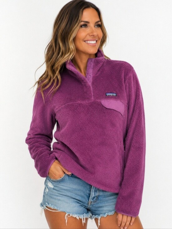 Patagonia Jackets & Blazers - Patagonia Synchilla Snap-T Fleece Pullover Womens L Purple Polartec Thermal Pro